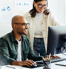 Schedule Free AI BPO Consultation Image of woman helping a contact center receptionist