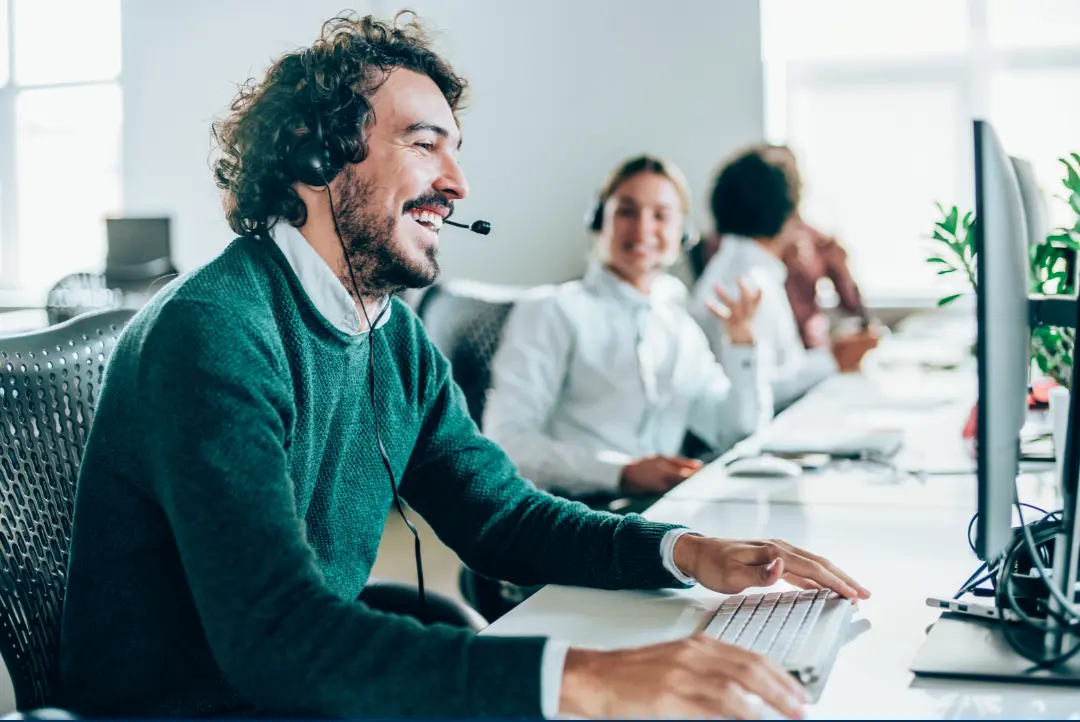 This image depicts AI efficiency in contact center BPO